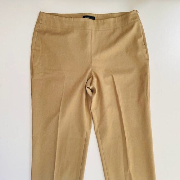 Talbots Pant Trouser Heritage Neutral Tan Straight Leg Business Classic Traditio - Picture 2 of 8